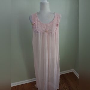 Vintage GMC Sheer Pastel Sleeveless Nightgown 1960s
